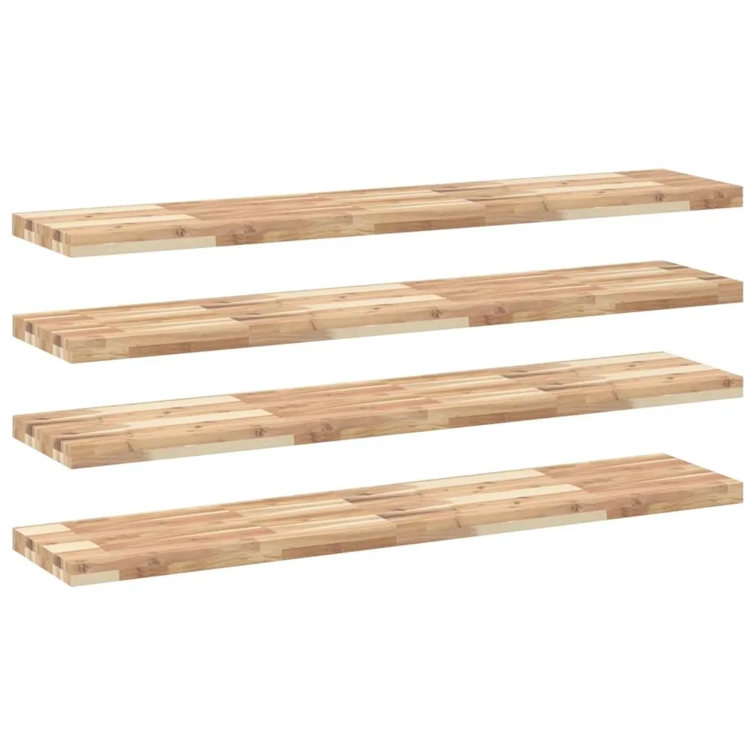 vidaXL Schweberegale 4 Stk 160x30x4 cm Massivholz Akazie Unbehandelt 3279470