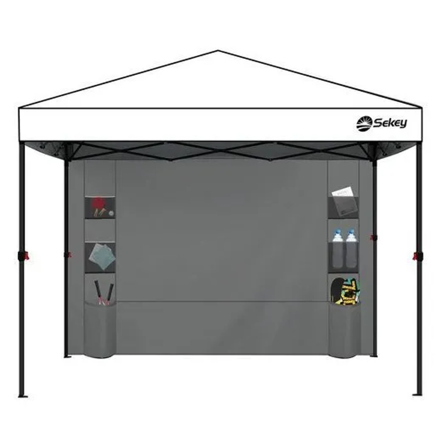 Sekey Pavillonseitenteil mit 6 Taschen Für 3x3 m 3x6 m 3x9 m Pavillon