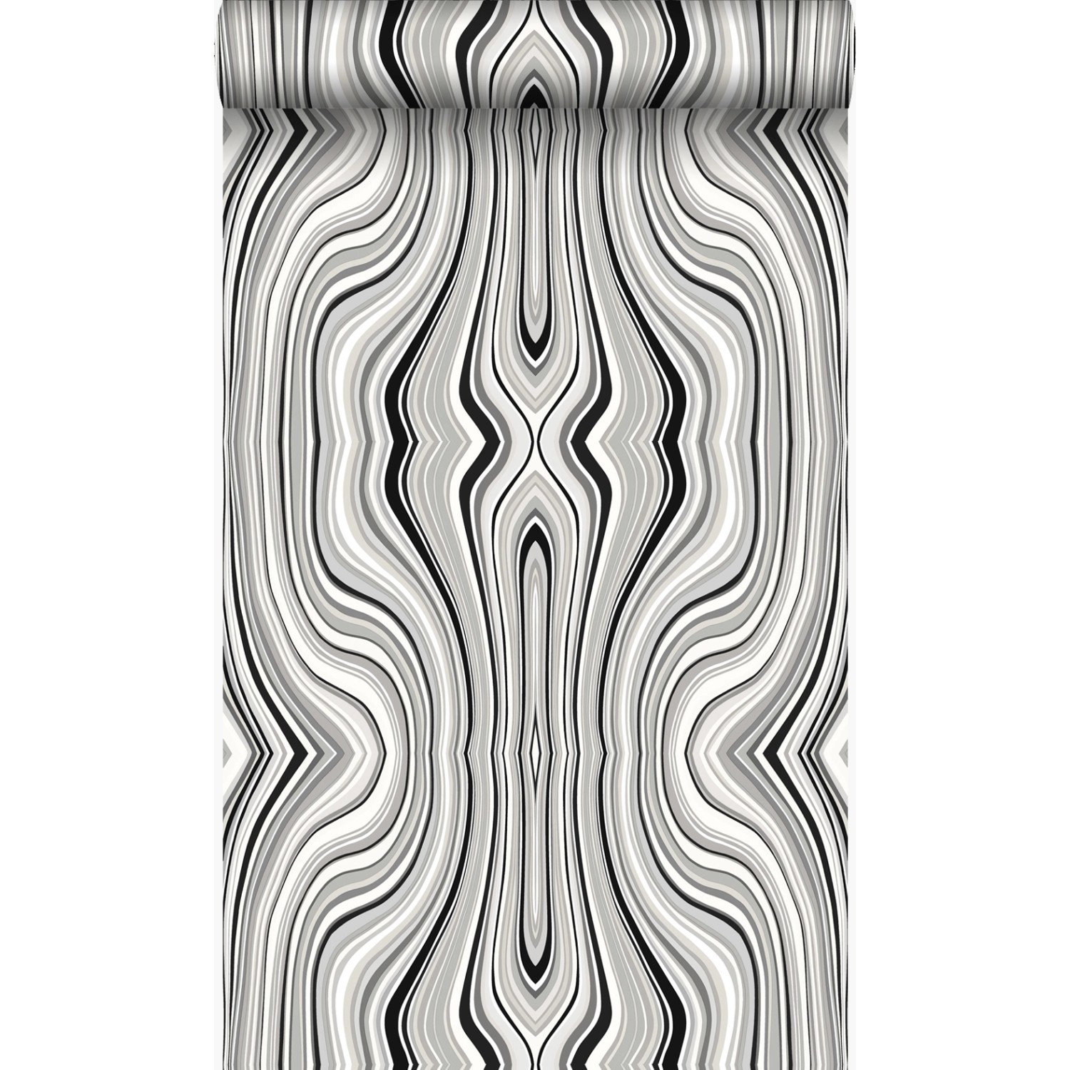 Origin Luxury Wallcoverings Tapete Grafische Linien Schwarz Und Weiß 53 Cm günstig online kaufen