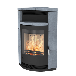 Fireplace Lyon Kaminofen mit Specksteinverkleidung, 8 kW, in Schwarz. Gemütliche Wärme für Ihr Zuhause.