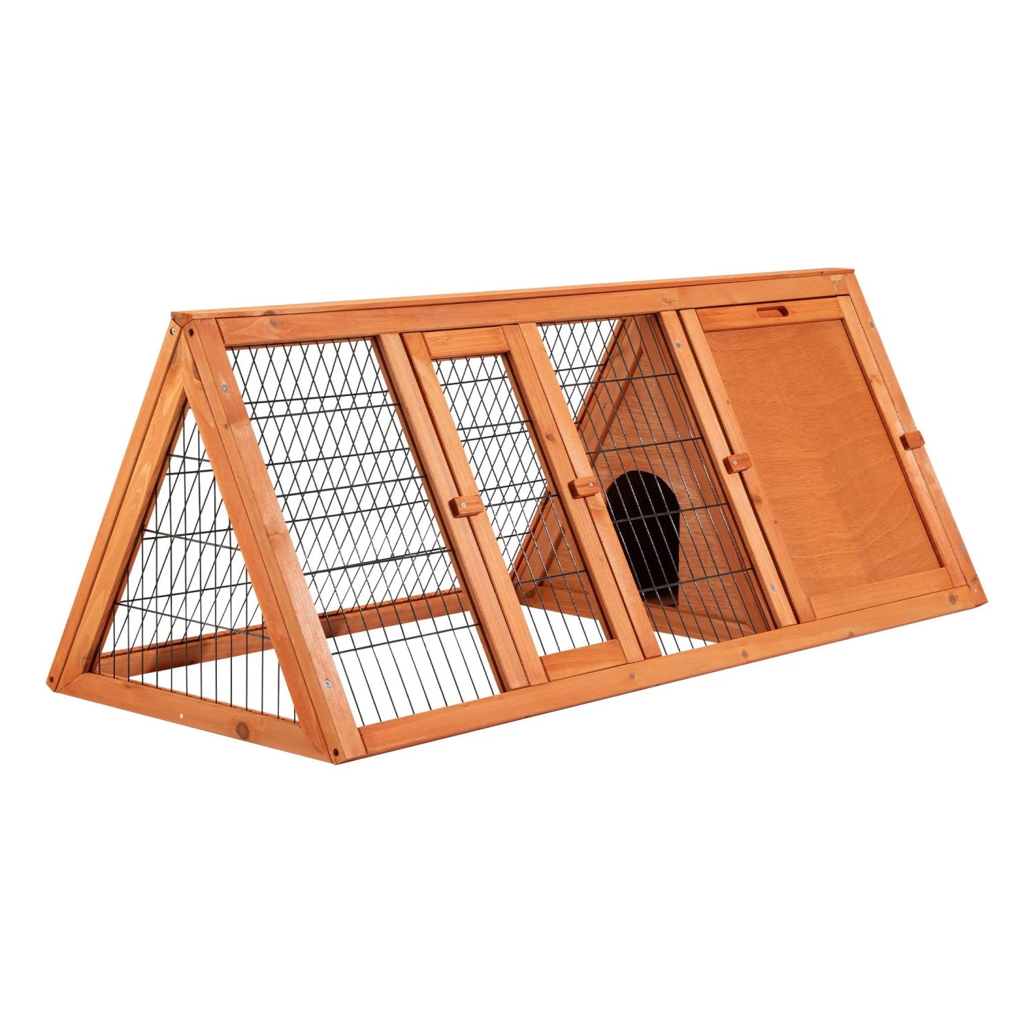 Wiltec Dreieck Hasenstall 118X50X45Cm Kaninchenkäfig Fichtenholz Außengehege