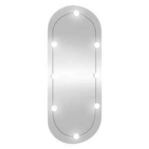 vidaXL Wandspiegel mit LED-Leuchten 40x90 cm Glas Oval 3189163
