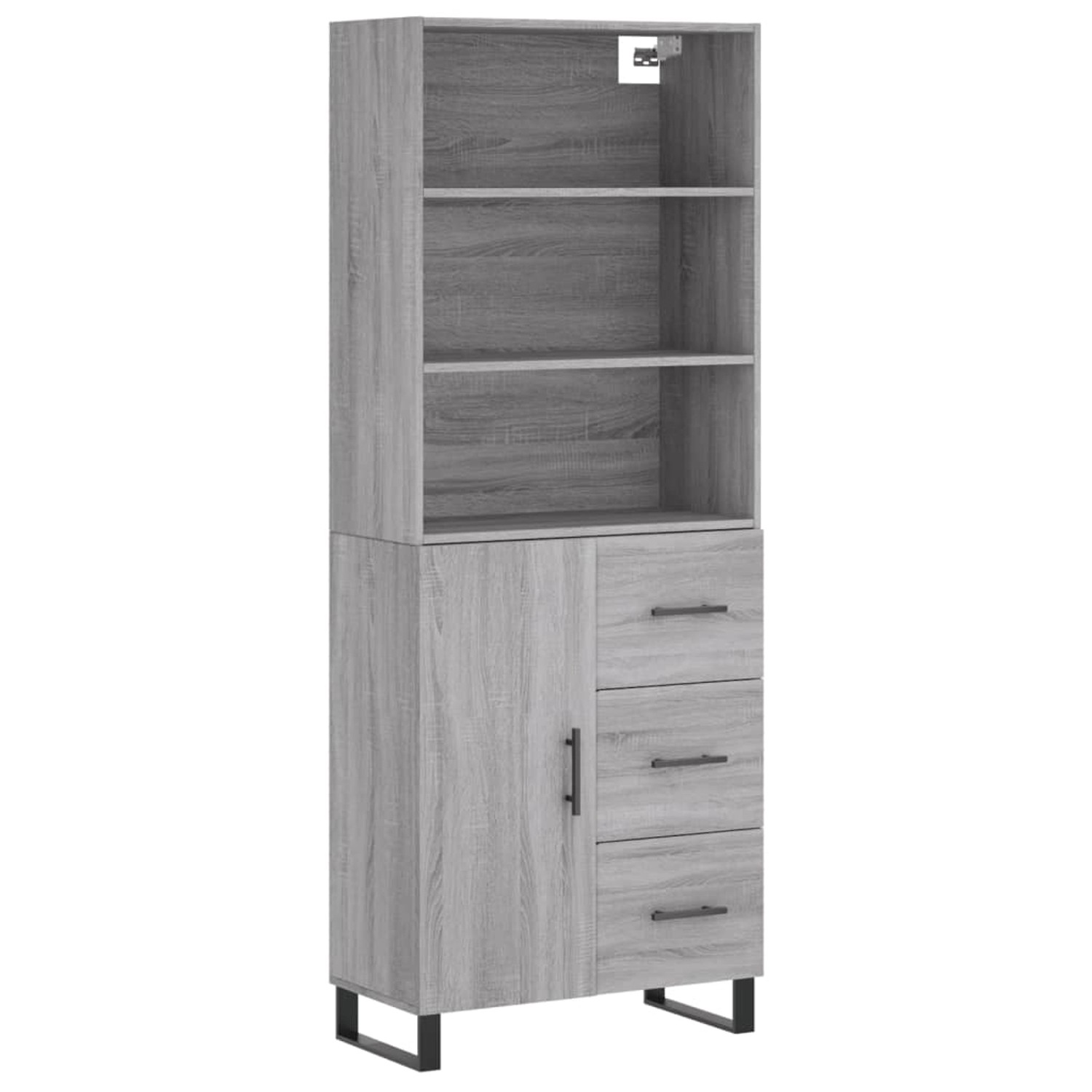 vidaXL Highboard Grau Sonoma 69,5x34x180 cm Holzwerkstoff 3189475 günstig online kaufen