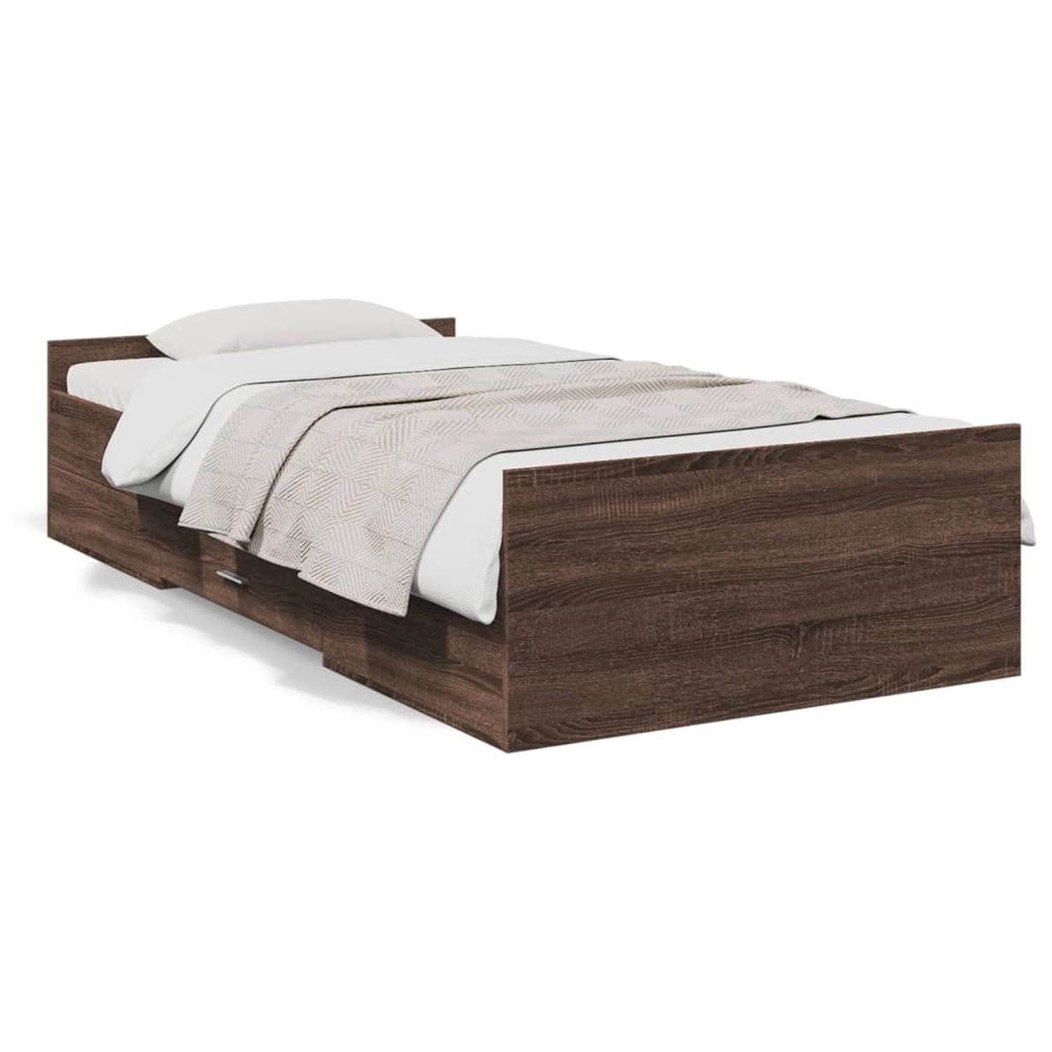 vidaXL Bettgestell mit Schubladen Braun Eichen-Optik 75x190 cm 3280355 günstig online kaufen