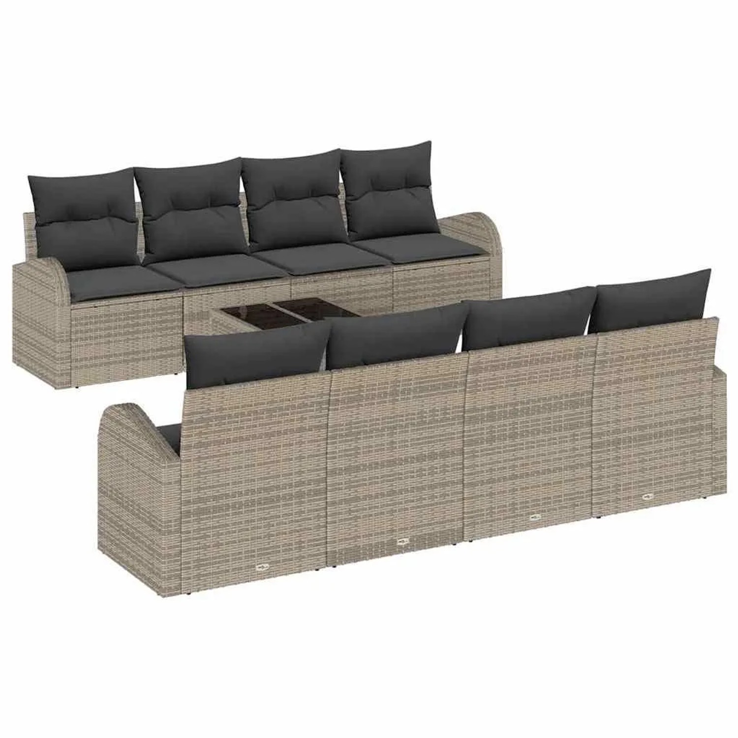 vidaXL Gartensofa-set Grau 55 x 55 x 37 cm Poly-Rattan 3345969 günstig online kaufen