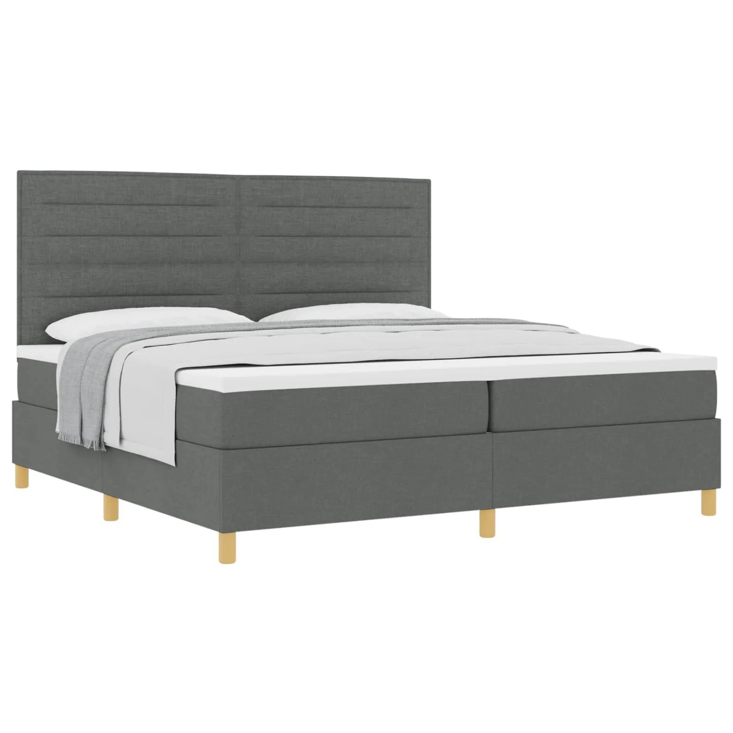 vidaXL Boxspringbett mit Matratze Dunkelgrau 200 x 200 cm Stoff 3339568 günstig online kaufen