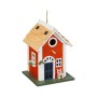 Relaxdays Vogelhaus Landhausstil Pappelholz Kiefernholz Rot Weiß Grün Wetterfest 25 cm x 18,5 cm x 18,5 cm 0,7 kg