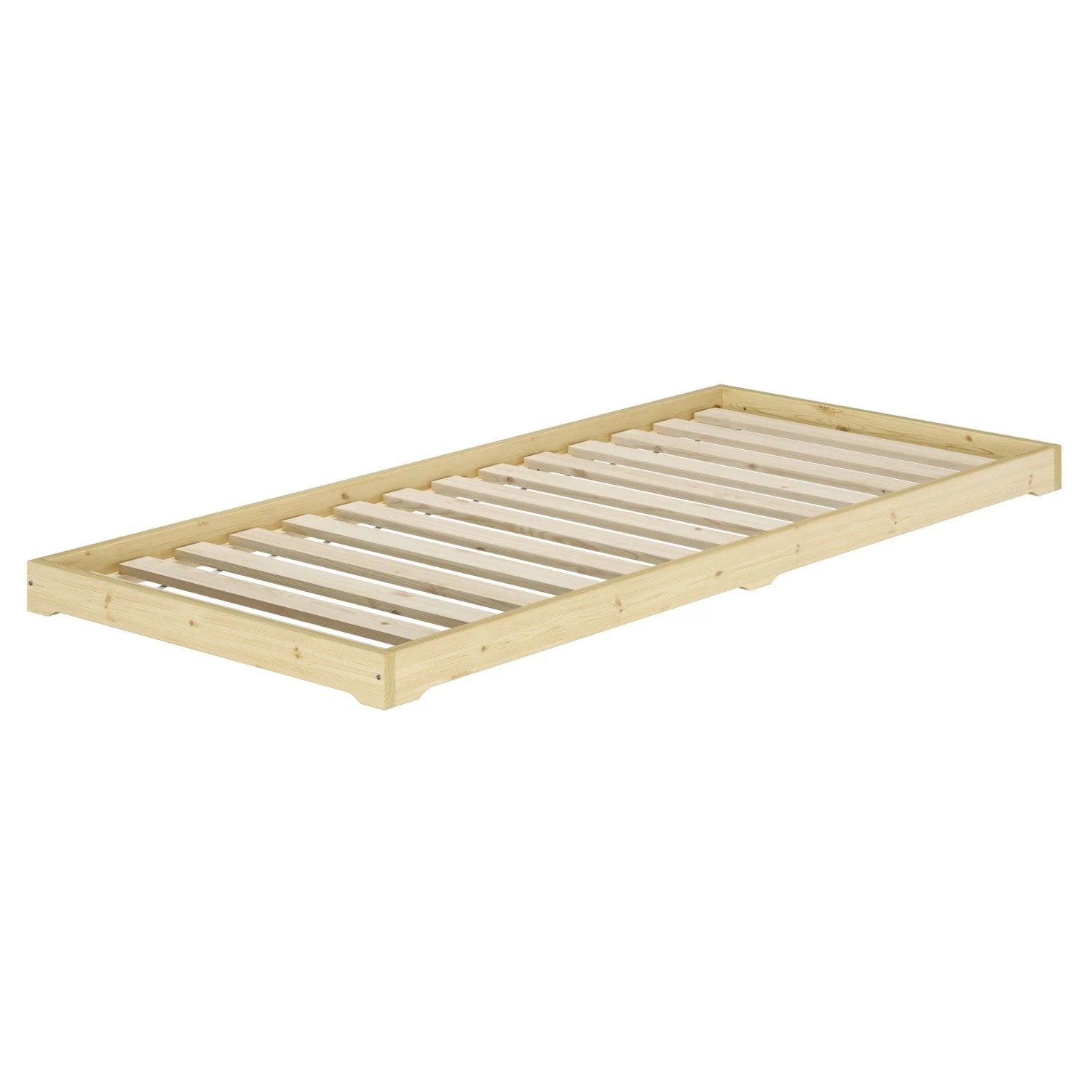 Erst-Holz Studentenbett Futon Extra Niedrig Massiv Fichte Natur 80 x 200 cm Modell 47 Rollrost inkl.