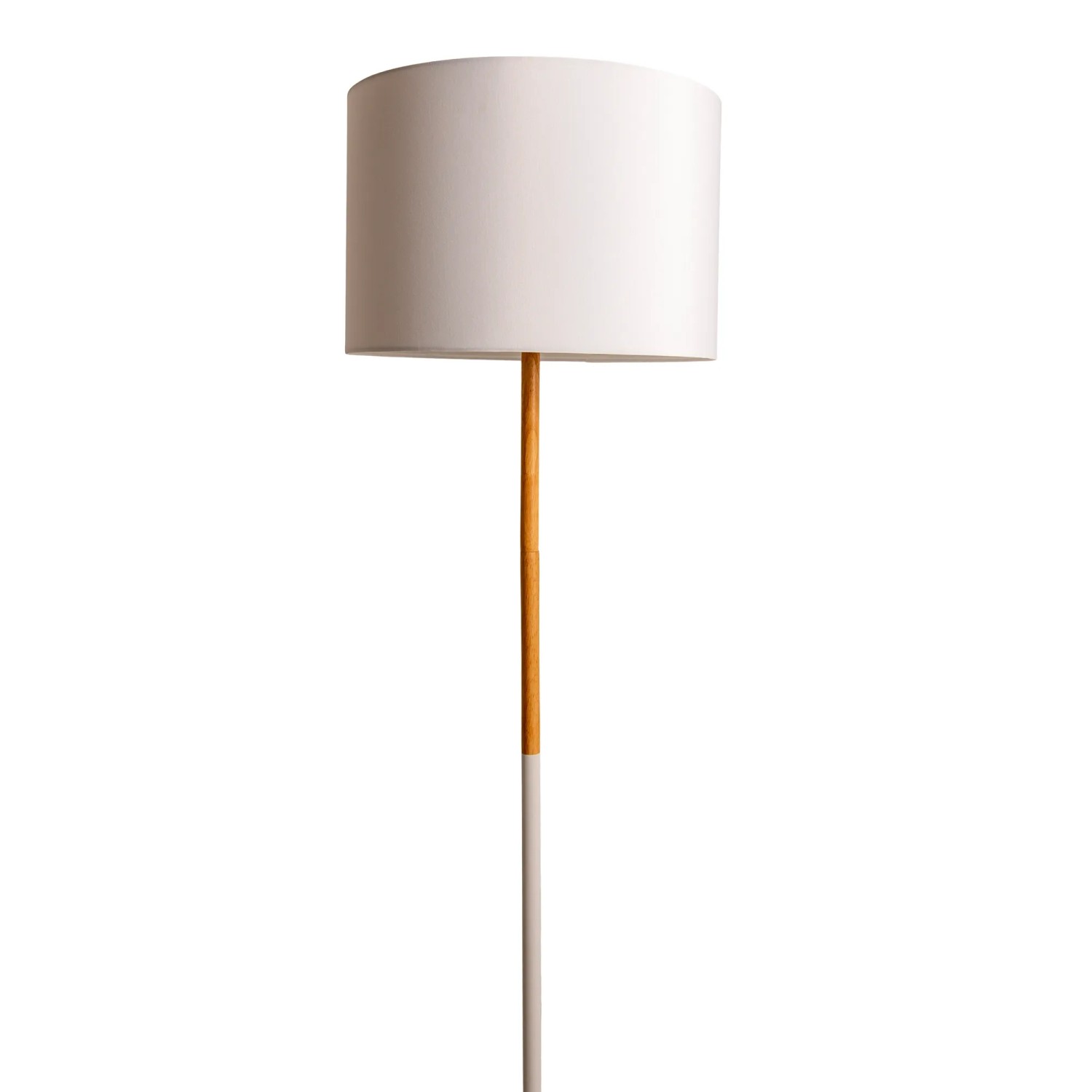 Weiße Näve Textil-Stehleuchte Tessile, 150cm hoch, mit Holzfuß. Elegante Stehlampe für Wohnräume.