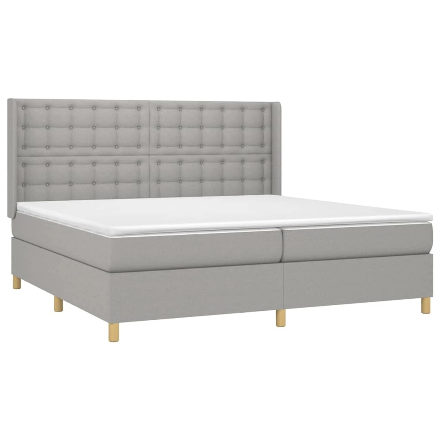 vidaXL Boxspringbett mit Matratze & LED Hellgrau 200x200 cm Stoff 3139221 günstig online kaufen