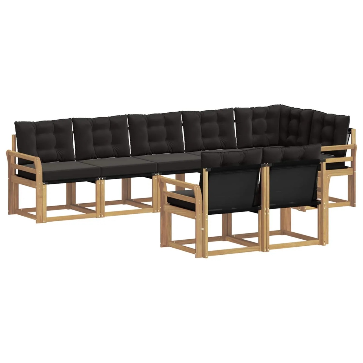 vidaXL Outdoor-Sofagarnitur mit Kissen 8-Tlg Weiß und Schwarz 3389598