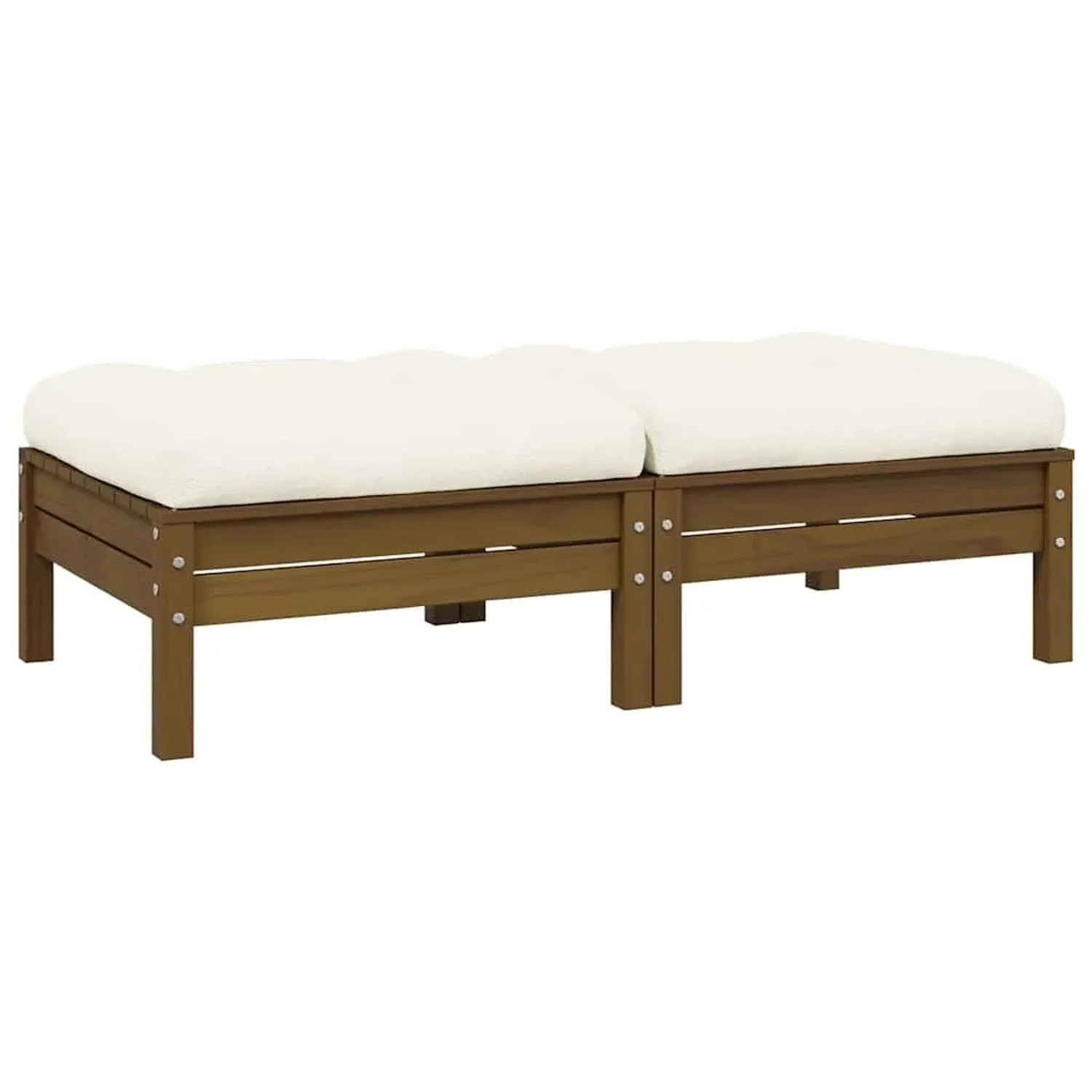 vidaXL Gartensofa 2-Sitzer mit Creme Kissen Massivholz Kiefer 806661