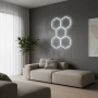 LUXULA LED Deckenleuchte 5er Set, hexagonale, kaltweiße Werkstattlampe/Garagenlampe im modernen Wohnraum.