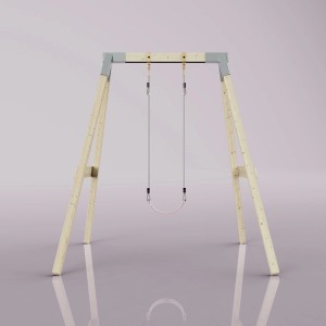 PolarPlay Schaukel Giraffe altrosa: Holzschaukel mit altrosa Sitz und verzinkten Halterungen.