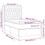vidaXL Boxspringbett blau (90x200 cm) mit Matratze, Stoffbezug, Maßangaben.