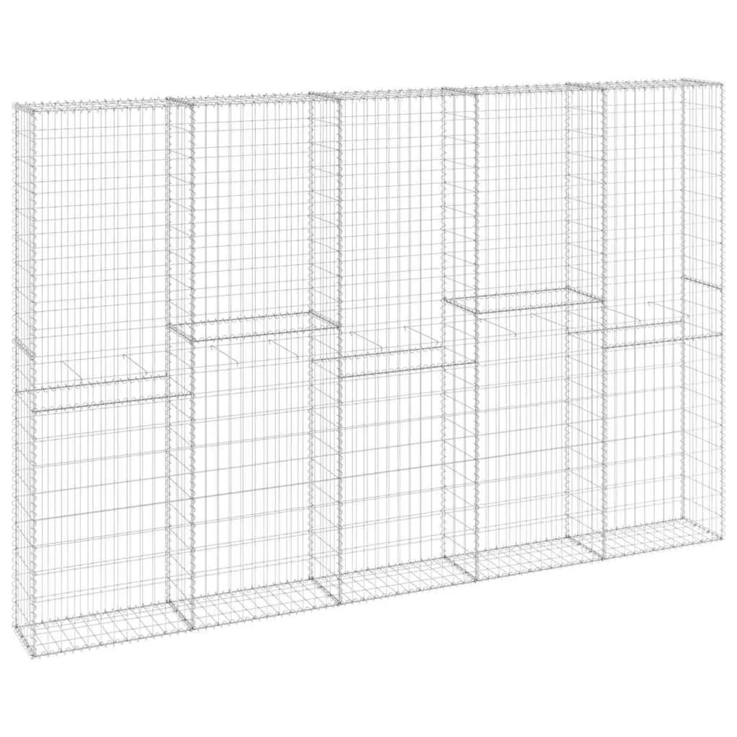 vidaXL Gabionenwand mit Abdeckung Verzinkter Stahl 300x30x200 cm 147823