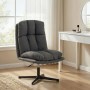 Dunkelgrauer HOMCOM Akzentstuhl aus Polyester-Schaumstoff, höhenverstellbar, 360° drehbar. Moderner Relaxsessel.
