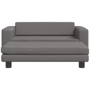 vidaXL Hundebett mit Verlängerung Grau 100x50x30 cm Kunstleder 172029