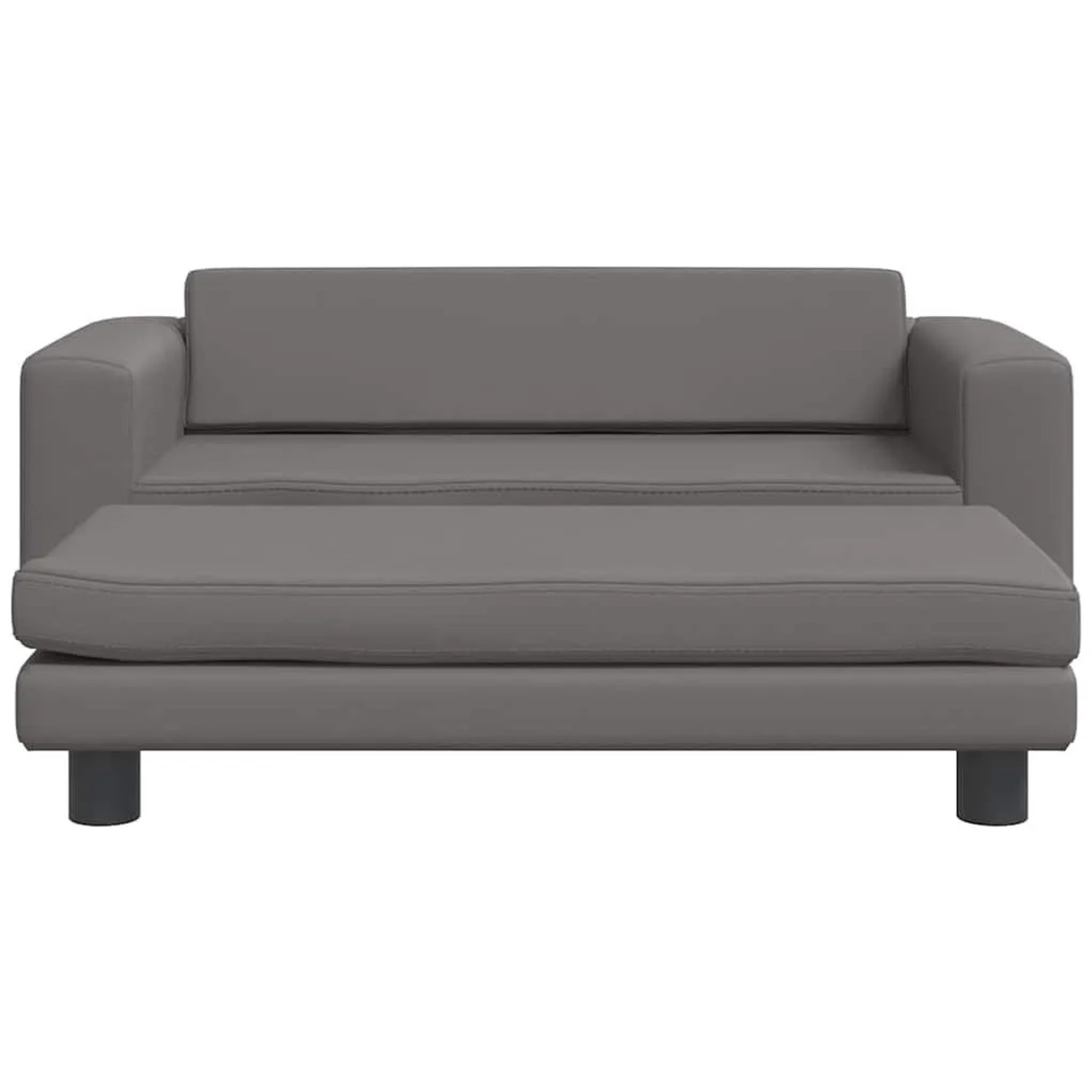 vidaXL Hundebett mit Verlängerung Grau 100x50x30 cm Kunstleder 172029_3