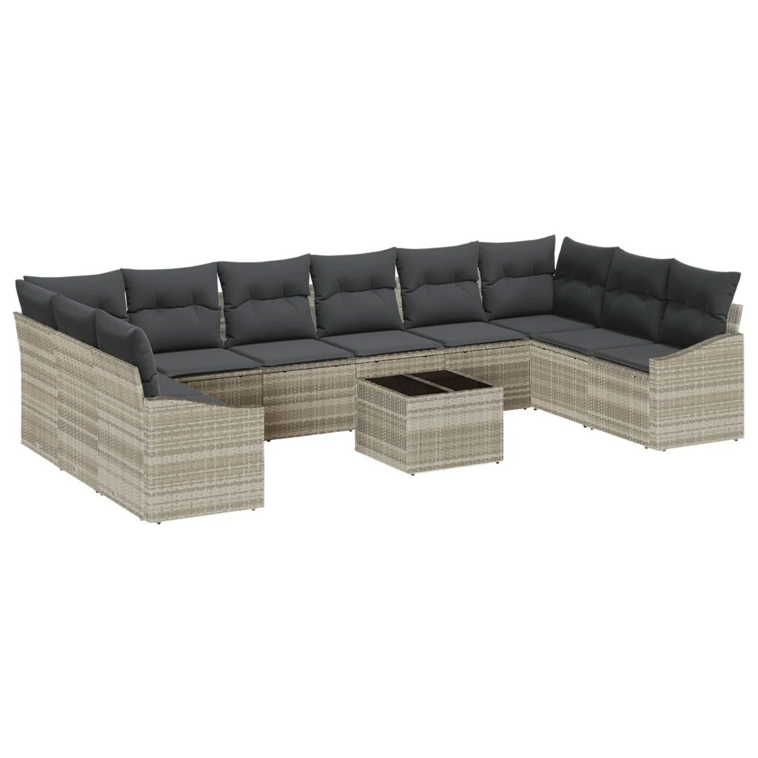 vidaXL Gartensofa-Set mit Speicher Hellgrau Poly-Rattan 3355581 günstig online kaufen