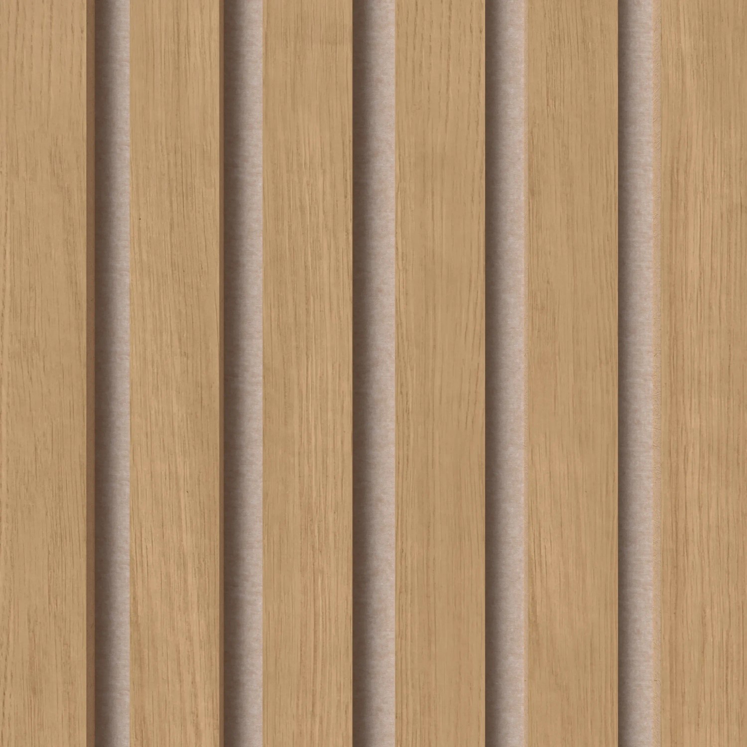 Denpanels Akustikpaneel Eiche/Filz beige, brauner Kern, 240x60cm, FSC®-zertifiziert.