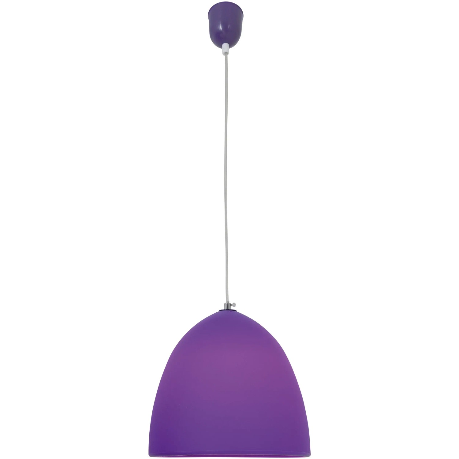 Violette Pendelleuchte Silkworm von Näve, Lampenschirm aus Silikon, E27 Fassung.