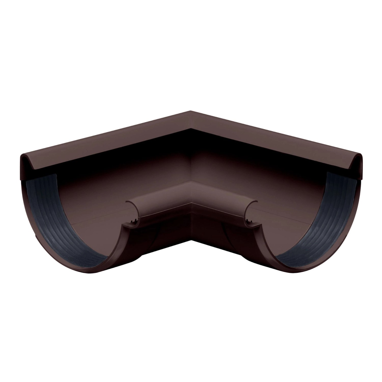 Thumbnail - Inefa Rinnenwinkel 90 Grad Inneneck NW 100 Halbrund PVC Dunkelbraun