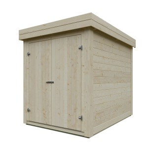 Kiehn-Holz Gerätehaus, unbehandelt, 150x210 cm. Holz-Gartenhaus mit Doppeltür.