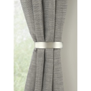 Gardinia Raffspange Indira, Edelstahl gebürstet, hält Vorhang.