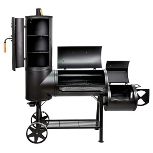 Taino Chief 130 Smoker BBQ Grillkamin Räucherofen aus Stahl, 3-teilig mit Rädern.