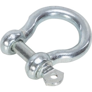 Geschweifter, verzinkter Schäkel, 10 mm Durchmesser, zum Verbinden von Seilen und Ketten.