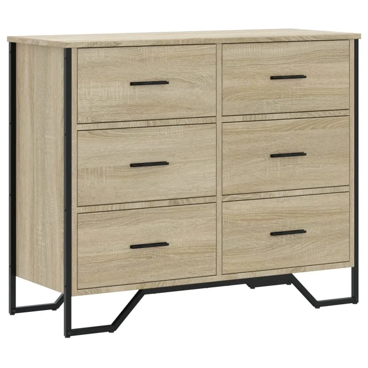 vidaXL Kommode Sonoma-Eiche 91x35,5x74,5 cm Holzwerkstoff 3295303
