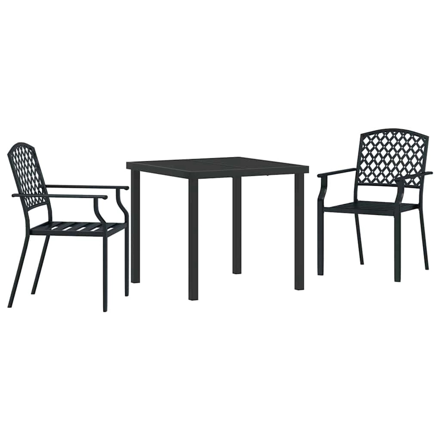 Thumbnail - vidaXL 3-Teiliges Garten-Esszimmer-Set aus Anthrazitfarbenem Stahl 3379303