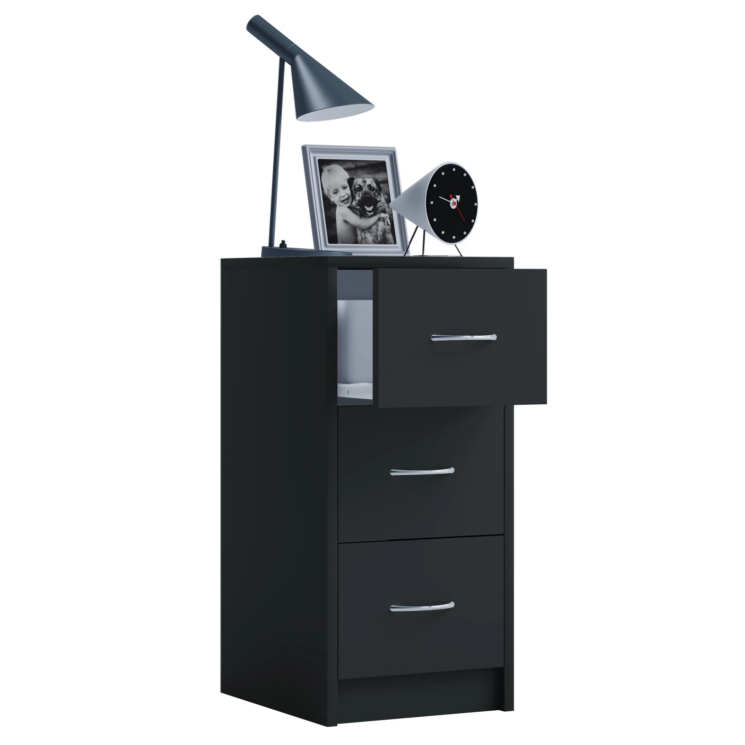 VCM Nachttisch Boxal Schwarz