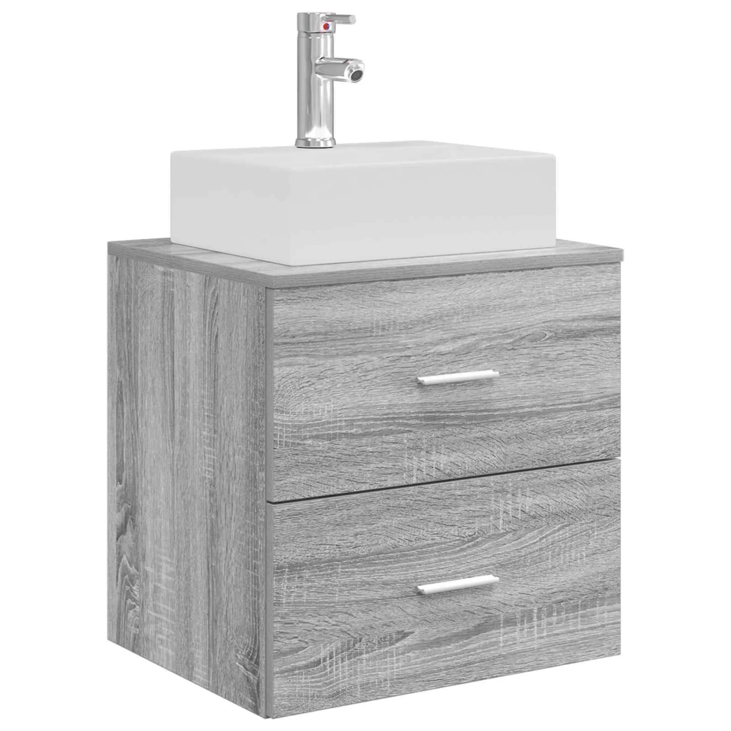 vidaXL Wandmontierte Waschtisch Grau Sonoma 49,5 x 41 x 62,5 cm 890283