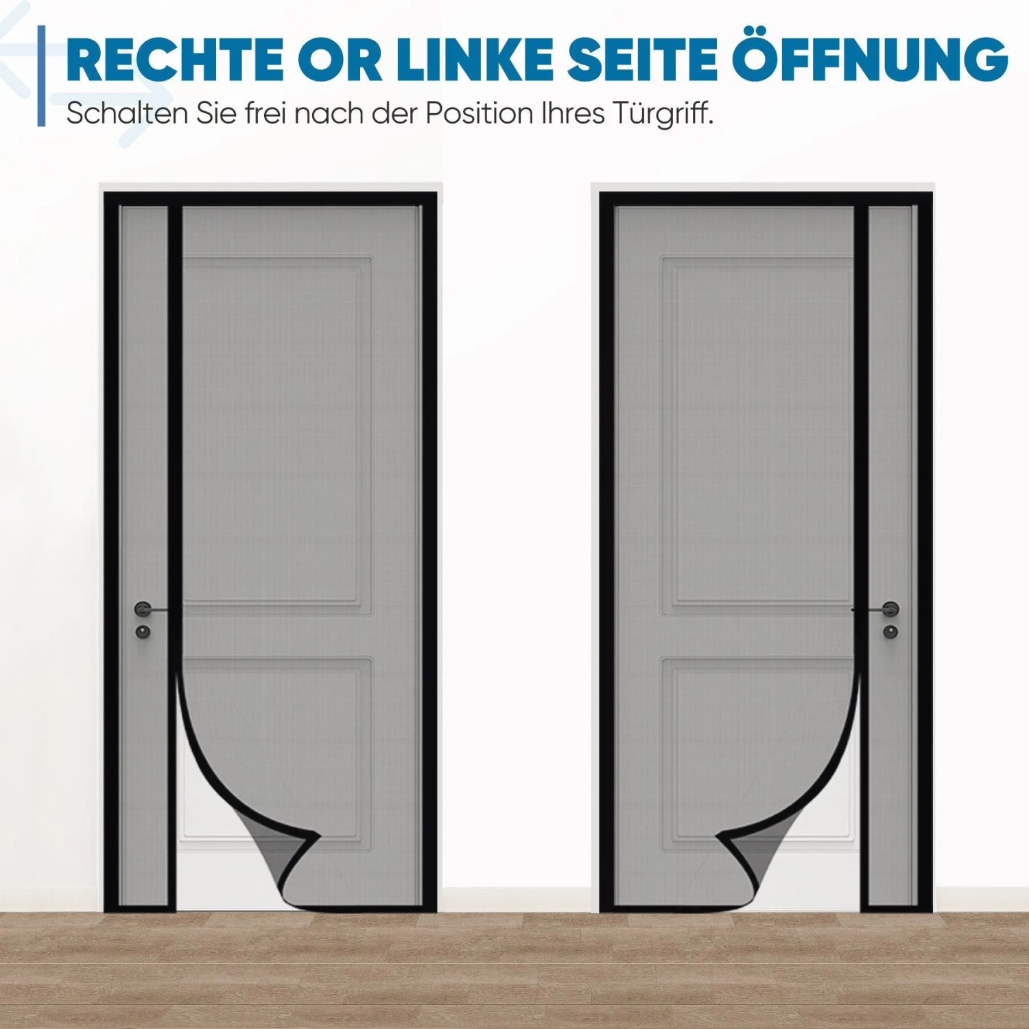 Sekey Magnet Fliegengitter für Fenster- und Terrassentüren, seitliche Öffnung, Fiberglas, 110x220cm.