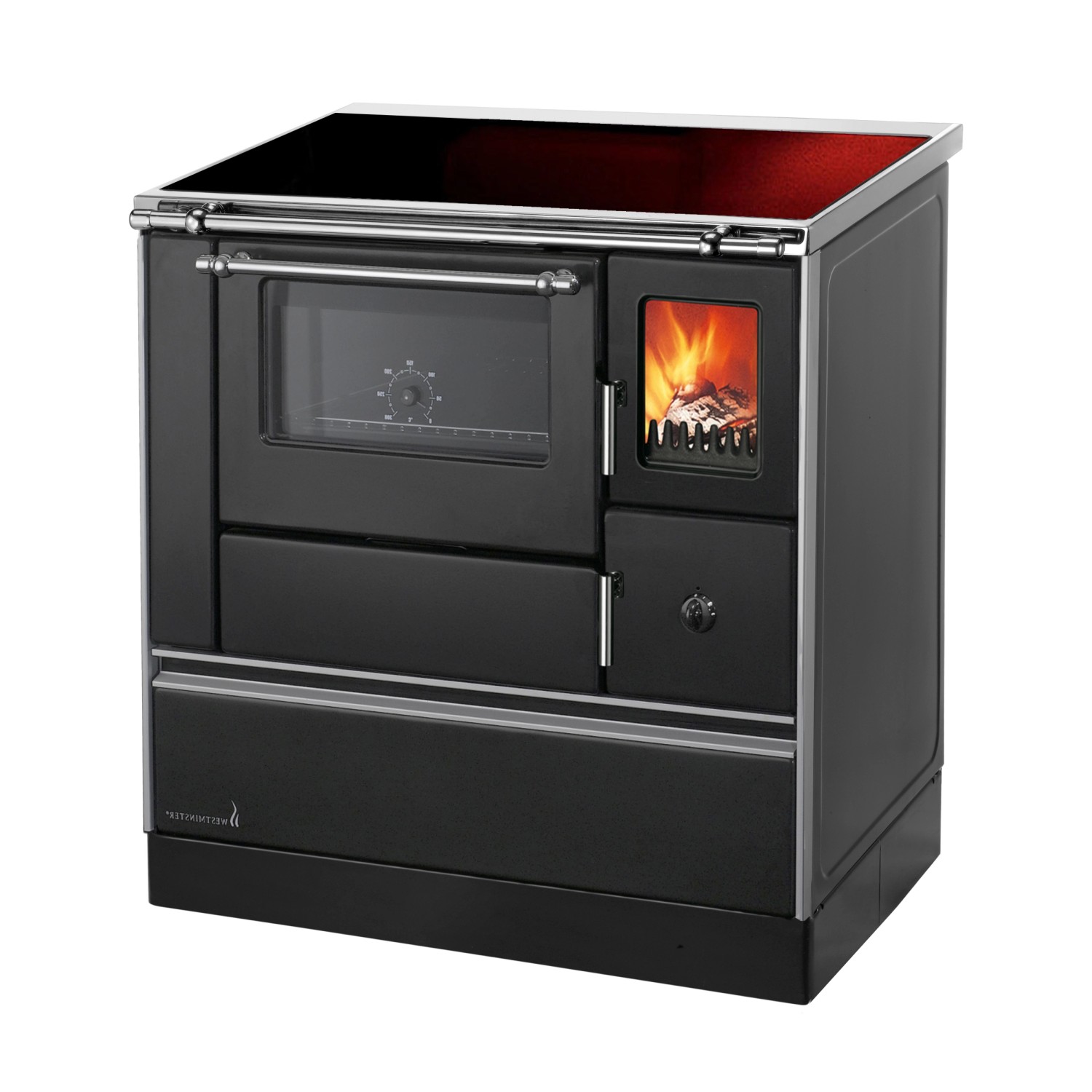 Westminster Küchenofen K 176 FA-90 links Stahl Schwarz 5 kW günstig online kaufen