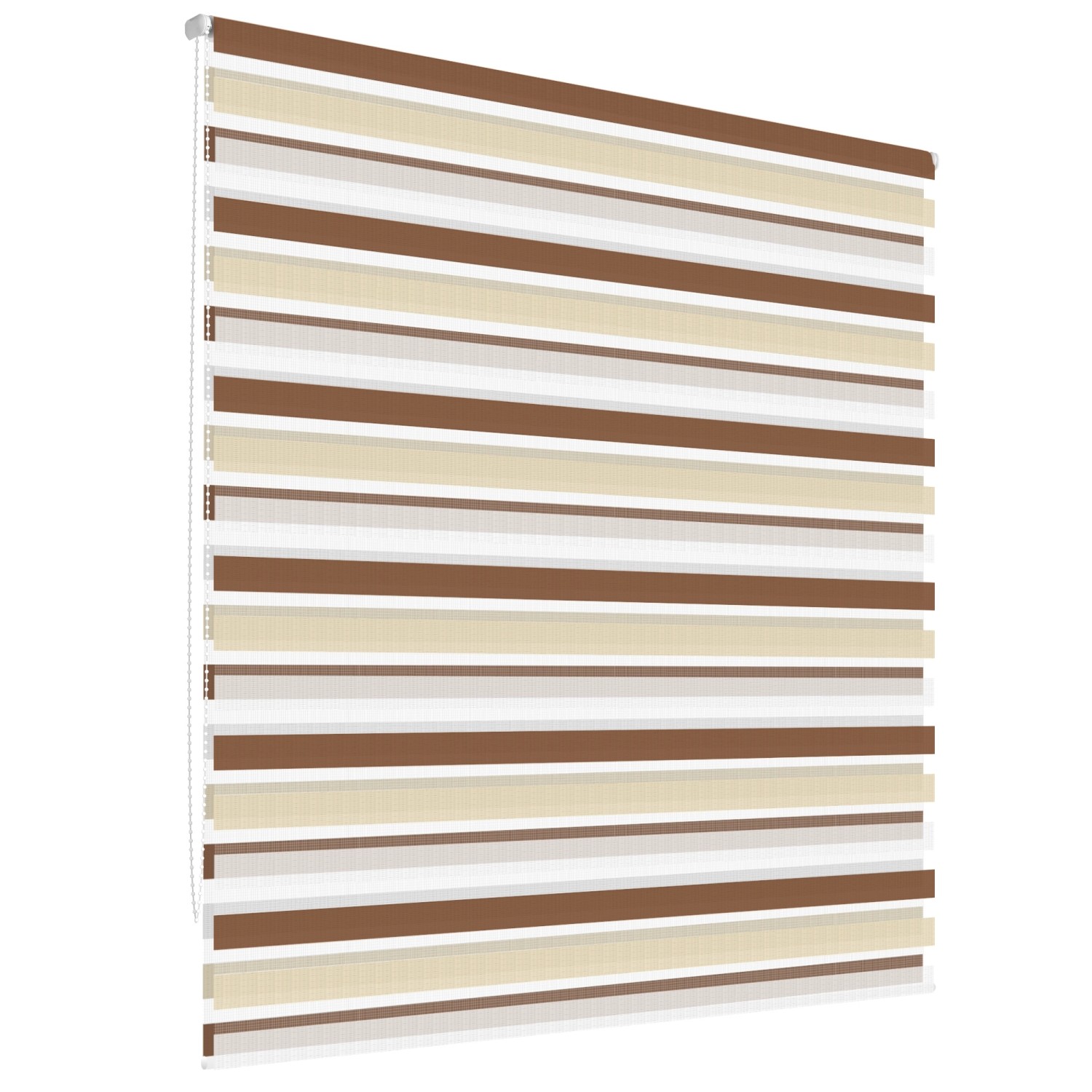 ECD Germany Doppelrollo 55x150cm Weiß-Beige-Braun Klemmfix Duo-Rollo Ohne Bohren