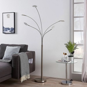 Moderne Lindby LED Stehlampe Anea, 5-flammig, aus Alu für Wohnzimmerbeleuchtung.