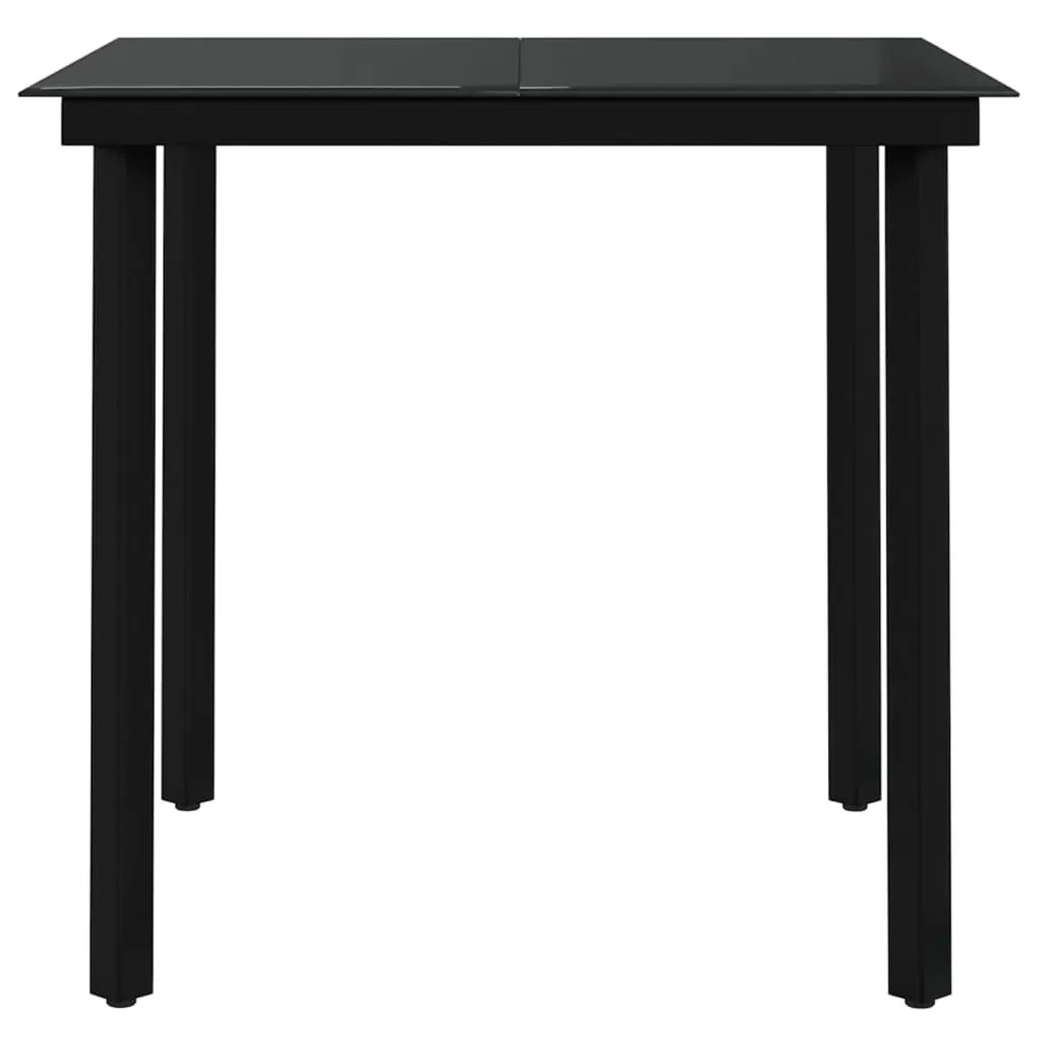 Schwarze vidaXL Garten-Essgruppe, 5-teilig, mit Tisch und 4 Stühlen.