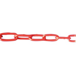 Rot-weiße Schake Absperrkette aus Kunststoff, 8 mm Kettenglieder für Baugeräte.