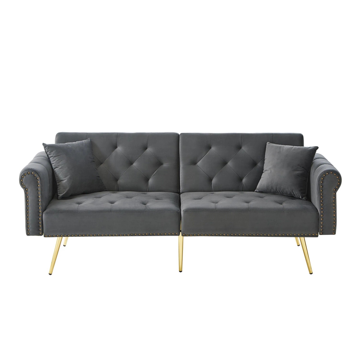 Merax Schlafsofa 2 Sitzer Samt Schlaffunktion Modern