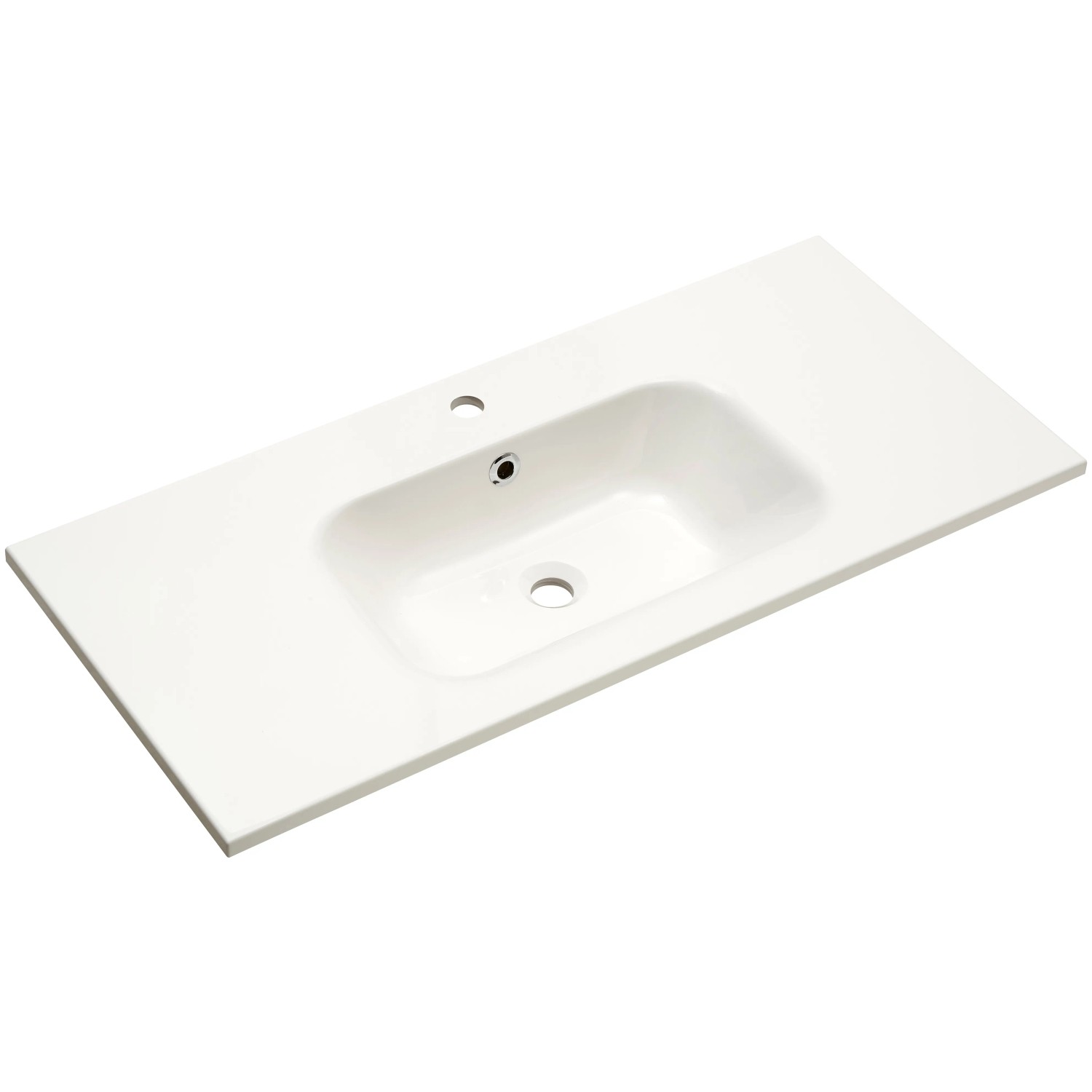 Weißes Waschbecken aus Mineralmarmor für Pelipal Badmöbel-Set Quickset 923.