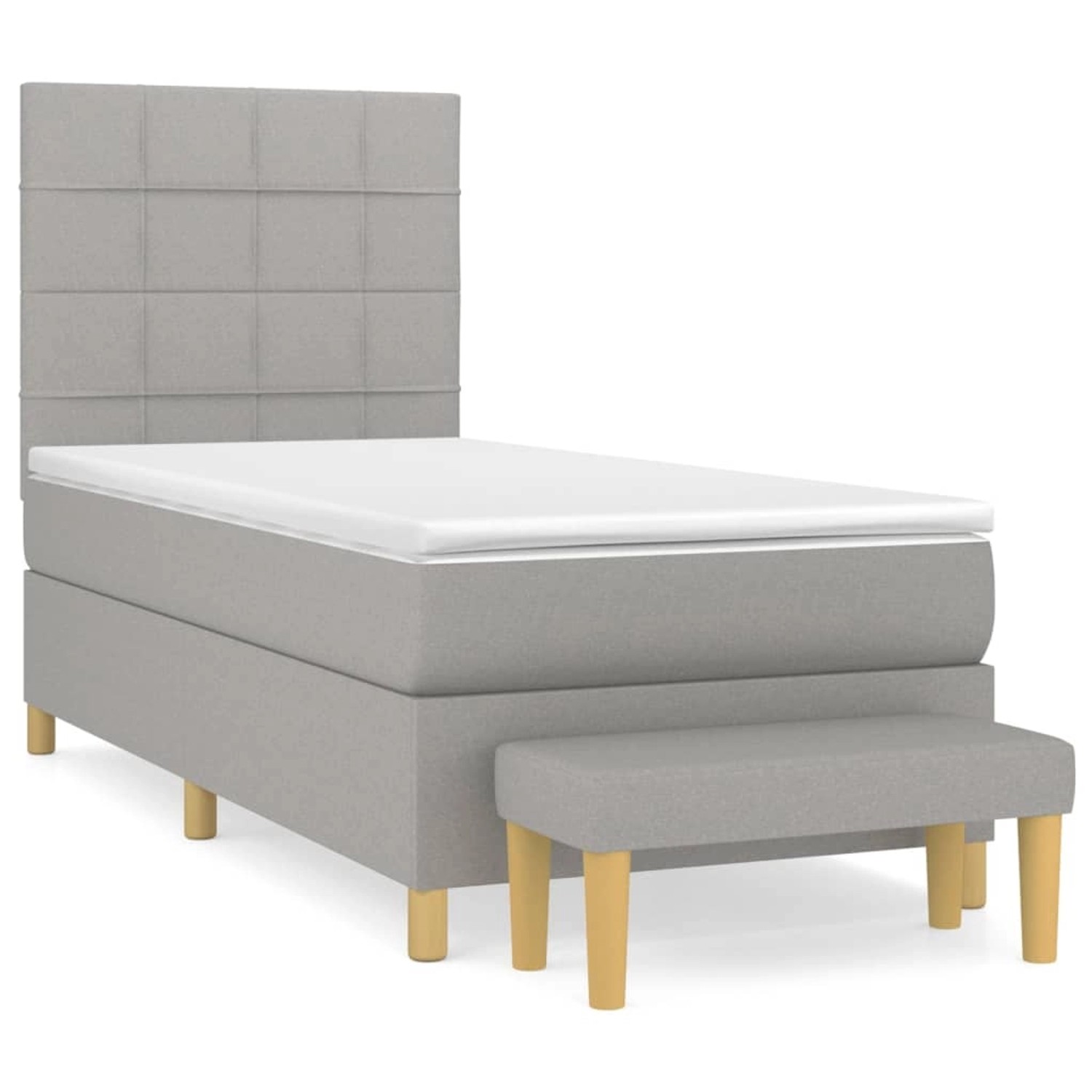 vidaXL Boxspringbett mit Matratze Hellgrau 90x200 cm Stoff1368969 günstig online kaufen
