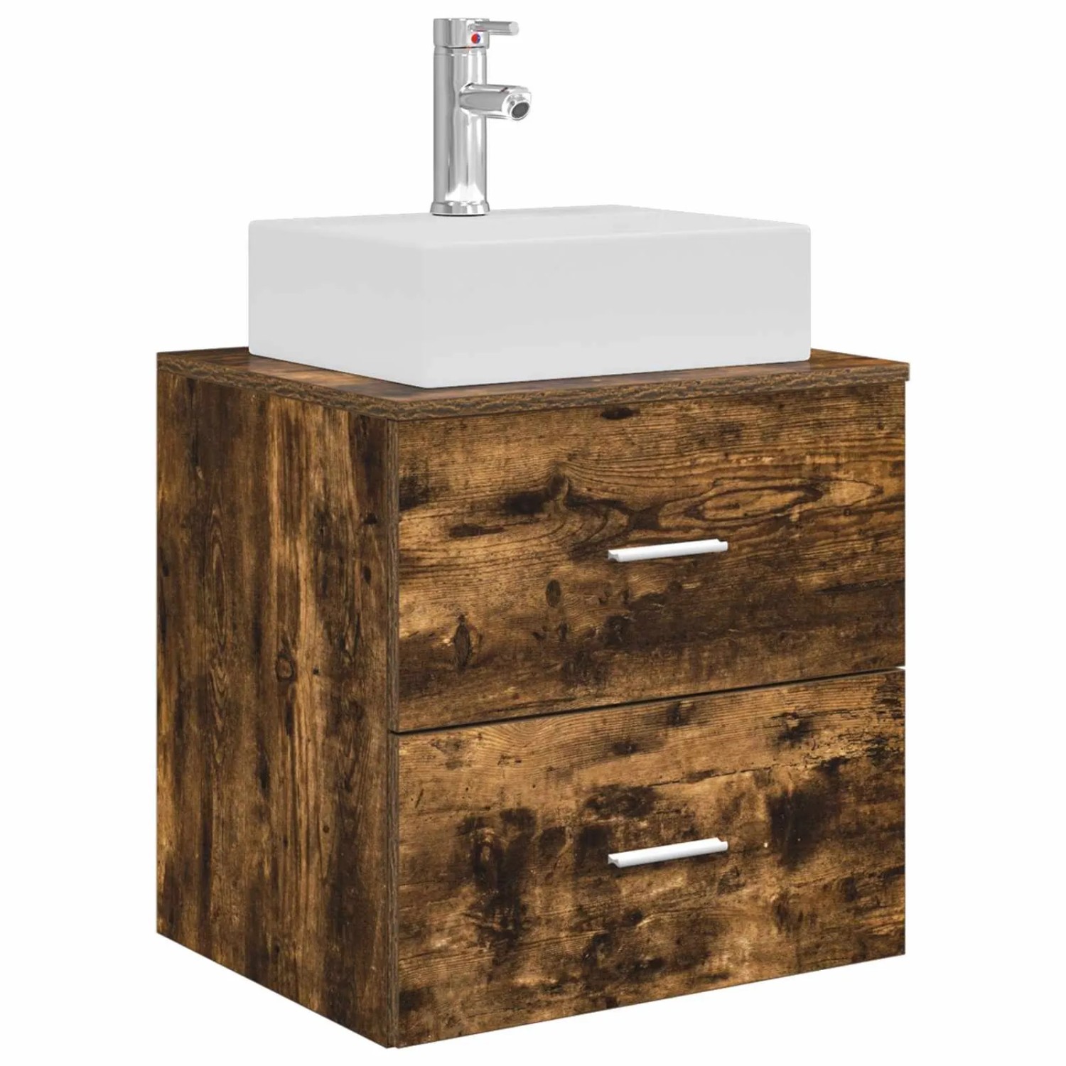 vidaXL Wandmontierte Waschtisch Geräucherte Eiche 49,5 x 41 x 62,5 cm 890282
