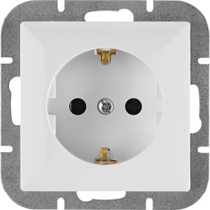 Schutzkontakt-Steckdose Jule, 1-fach, reinweiß für die Unterputzmontage im Innenbereich.