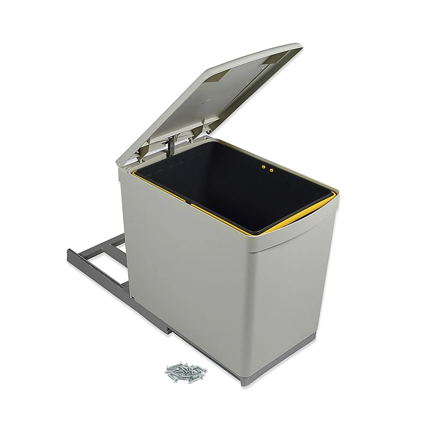 Emuca Wäschekorb Laundry mit Flügeltürsystem 450 mm Kunststoff und Stahl Weiss