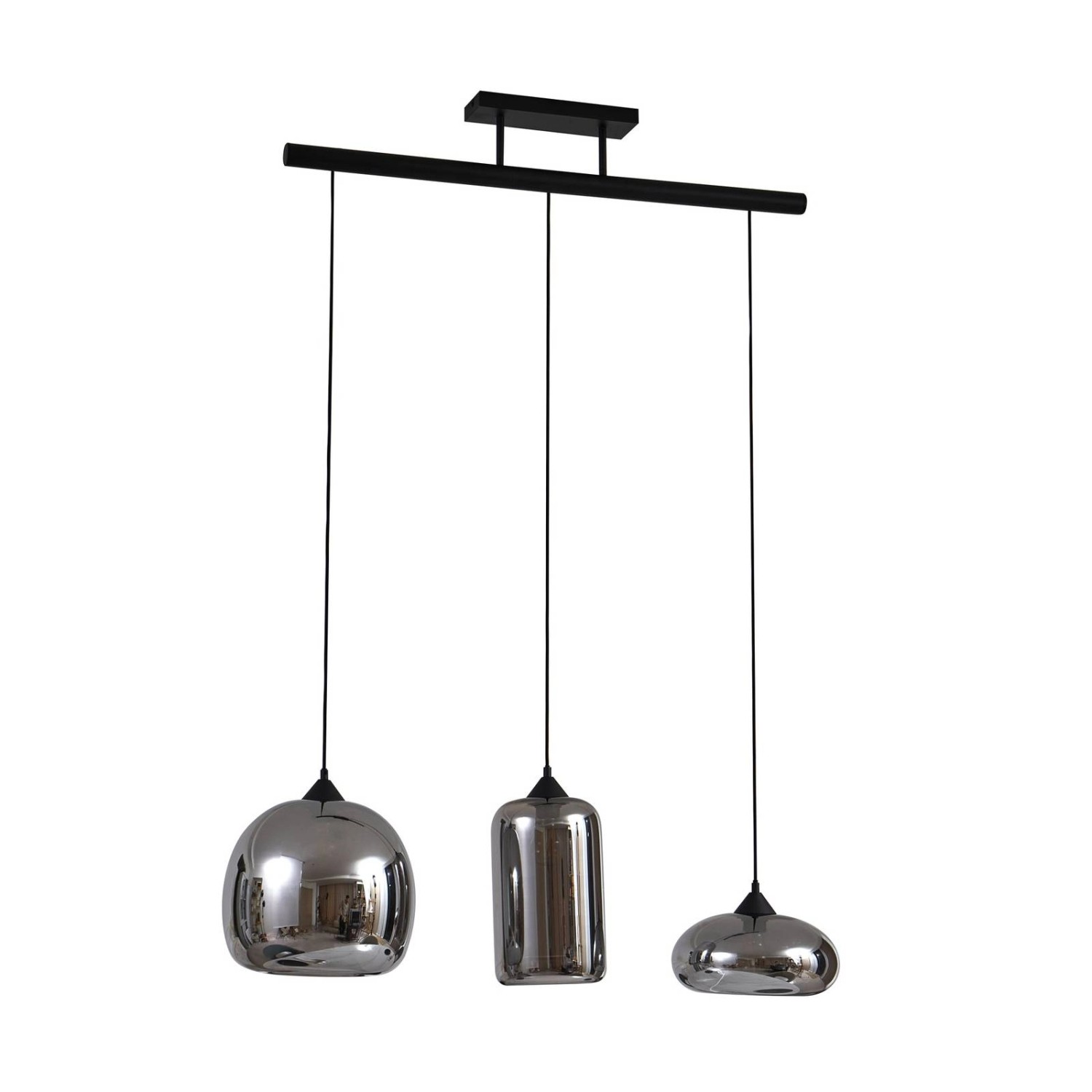 Lindby Pendelleuchte Arloris 9628400 Retro Vintage Antik in Alu aus Glas 3- günstig online kaufen