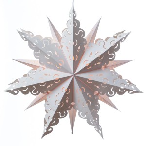 Marelida Papierstern Crystal Weihnachtsstern Faltstern Leuchtstern D  62cm Inkl Kabel