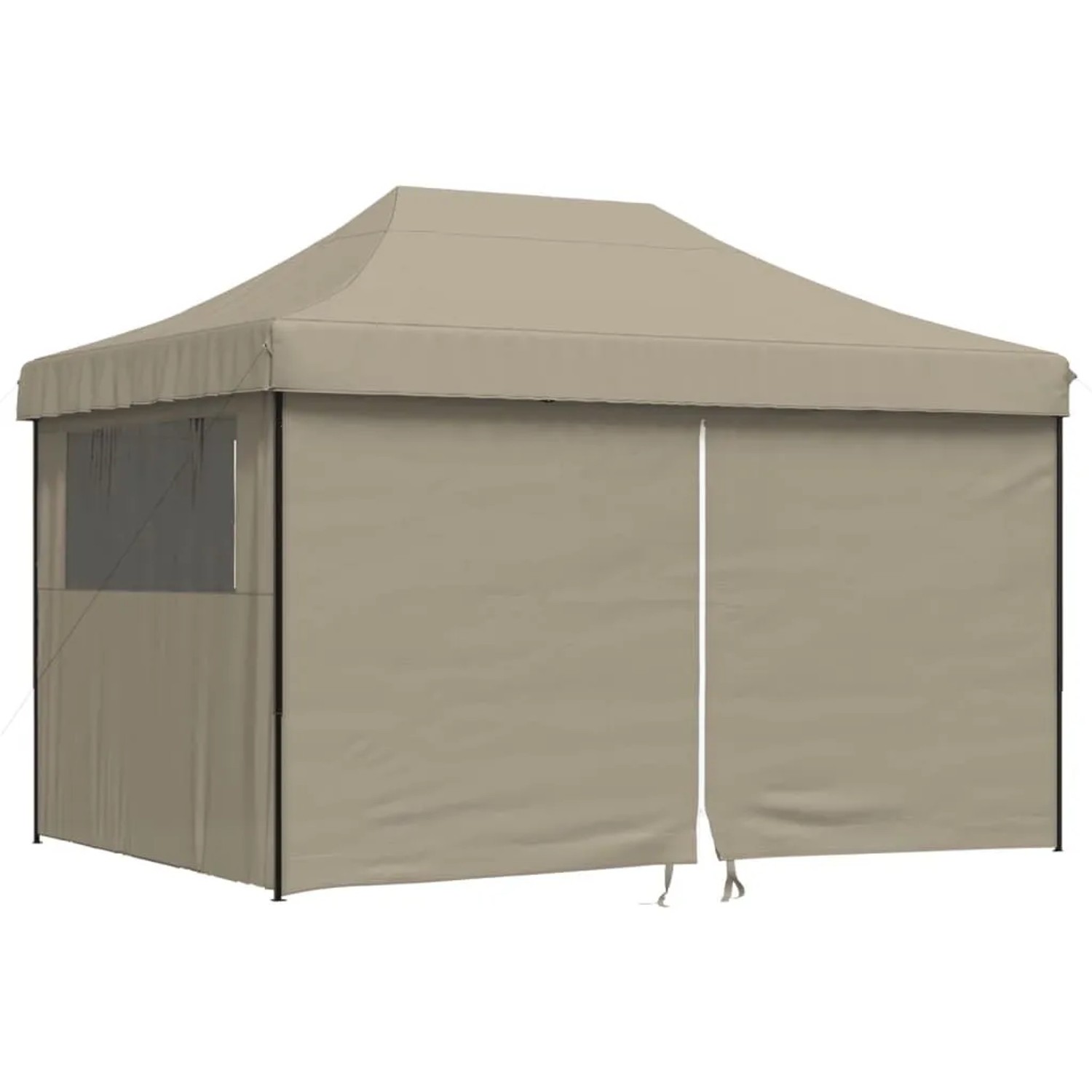 vidaXL Partyzelt Faltbar Pop-Up mit 4 Seitenteilen Taupe 4005026